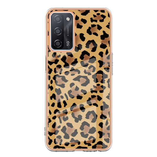 For OPPO A55 5G / A53s 5G / A54 4G Electroplating Marble Dual-side IMD Phone Case(Leopard Print) by buy2fix