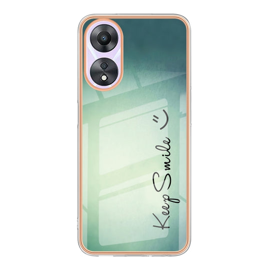 For OPPO A78 / A58 Electroplating Marble Dual-side IMD Phone Case(Smile) by buy2fix