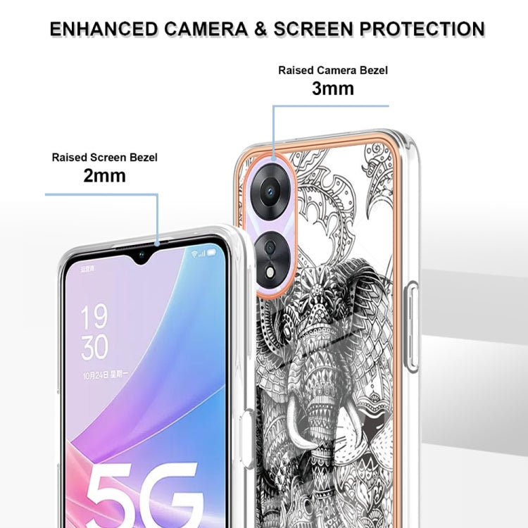 For OPPO A78 / A58 Electroplating Marble Dual-side IMD Phone Case(Totem Elephant) by buy2fix
