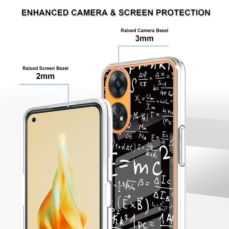 For OPPO Reno8 T 4G Electroplating Marble Dual-side IMD Phone Case(Equation) by buy2fix
