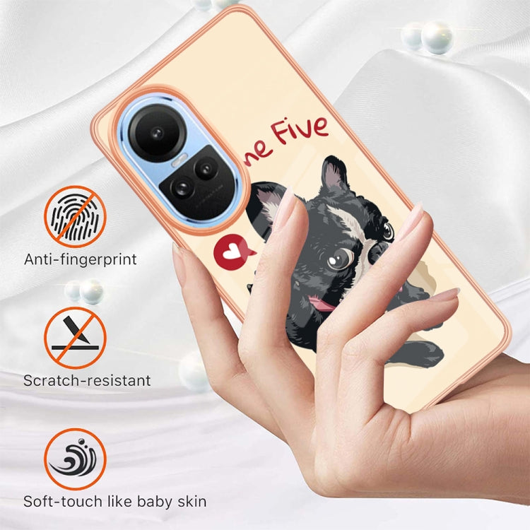 For OPPO Reno10 5G Global Electroplating Marble Dual-side IMD Phone Case(Lucky Dog) by buy2fix