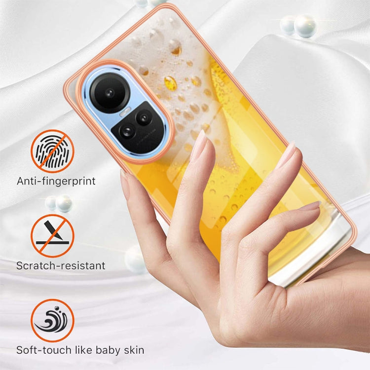 For OPPO Reno10 5G Global Electroplating Marble Dual-side IMD Phone Case(Draft Beer) by buy2fix