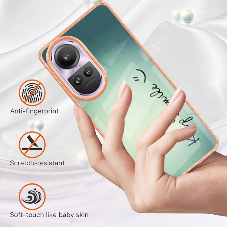 For OPPO Reno10 Pro 5G Global Electroplating Marble Dual-side IMD Phone Case(Smile) by buy2fix