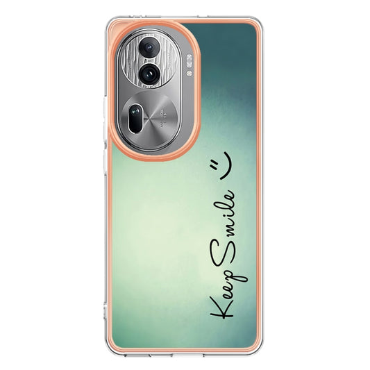 For OPPO Reno11 Pro 5G Global Electroplating Marble Dual-side IMD Phone Case(Smile) by buy2fix