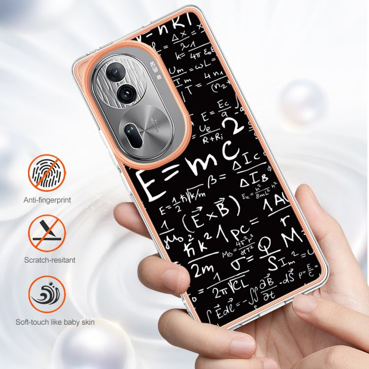 For OPPO Reno11 Pro 5G Global Electroplating Marble Dual-side IMD Phone Case(Equation) by buy2fix