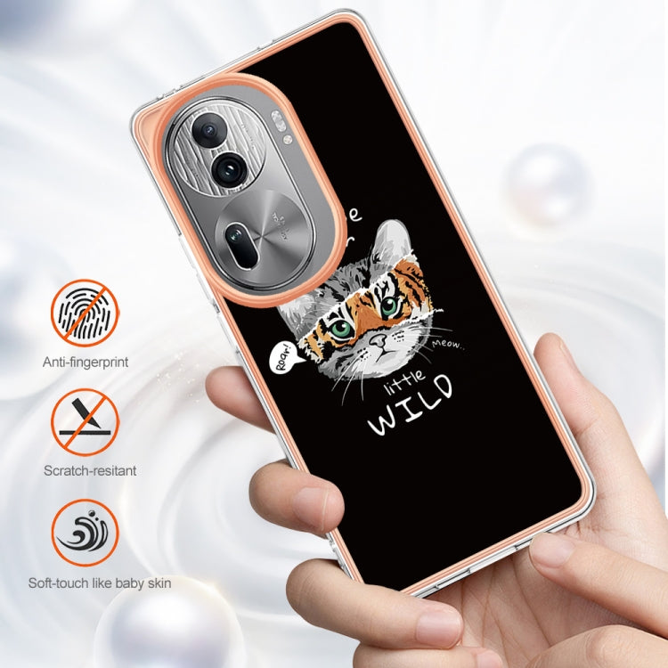 For OPPO Reno11 Pro 5G Global Electroplating Marble Dual-side IMD Phone Case(Natural Growth) by buy2fix