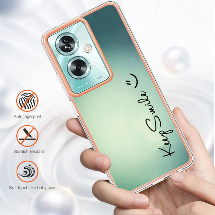 For OPPO A79 5G Global Electroplating Marble Dual-side IMD Phone Case(Smile) by buy2fix