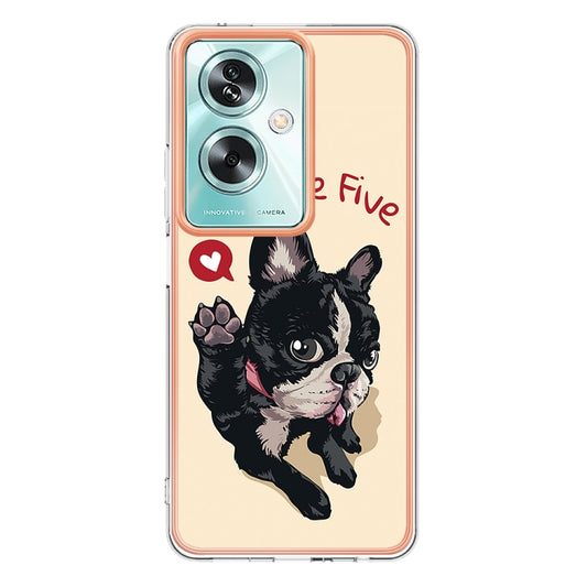 For OPPO A79 5G Global Electroplating Marble Dual-side IMD Phone Case(Lucky Dog) by buy2fix
