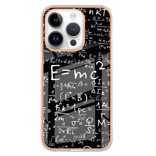 For iPhone 16 Pro Max Electroplating Marble Dual-side IMD Phone Case(Equation) by buy2fix