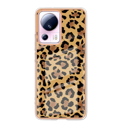 For Xiaomi 13 Lite 5G Electroplating Marble Dual-side IMD Phone Case(Leopard Print) by buy2fix