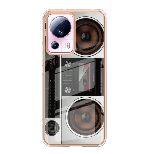 For Xiaomi 13 Lite 5G Electroplating Marble Dual-side IMD Phone Case(Retro Radio) by buy2fix