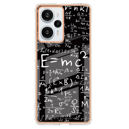 For Xiaomi Poco F5 / Redmi Note 12 Turbo Electroplating Marble Dual-side IMD Phone Case(Equation) by buy2fix