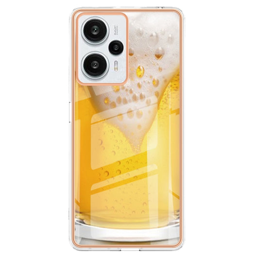 For Xiaomi Poco F5 / Redmi Note 12 Turbo Electroplating Marble Dual-side IMD Phone Case(Draft Beer) by buy2fix