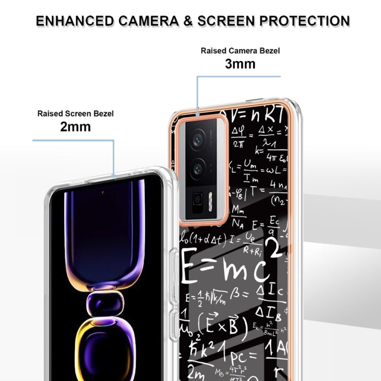 For Xiaomi Poco F5 Pro 5G / Redmi K60 Electroplating Marble Dual-side IMD Phone Case(Equation) by buy2fix