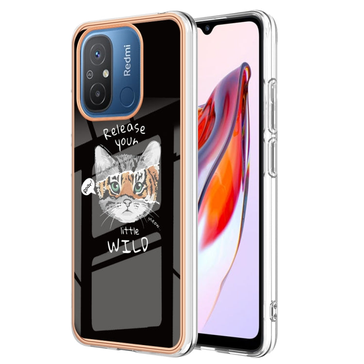 For Xiaomi Redmi 12C / 11A 4G Electroplating Marble Dual-side IMD Phone Case(Natural Growth) - Xiaomi Cases by buy2fix | Online Shopping UK | buy2fix