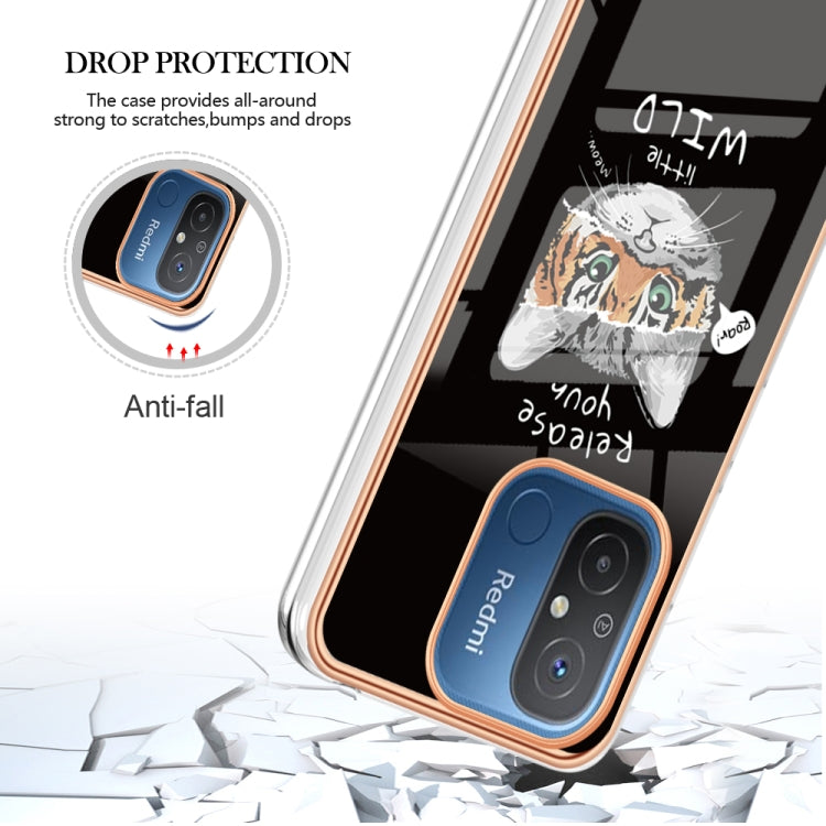 For Xiaomi Redmi 12C / 11A 4G Electroplating Marble Dual-side IMD Phone Case(Natural Growth) - Xiaomi Cases by buy2fix | Online Shopping UK | buy2fix