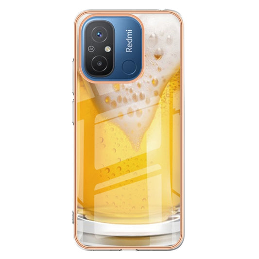 For Xiaomi Redmi 12C / 11A 4G Electroplating Marble Dual-side IMD Phone Case(Draft Beer) by buy2fix
