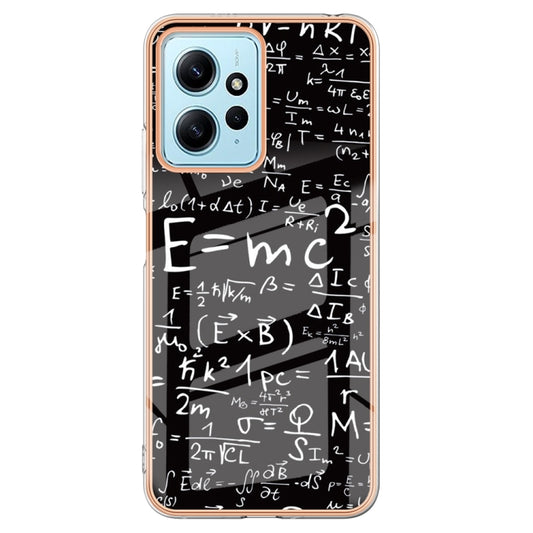 For Xiaomi Redmi Note 12 4G Electroplating Marble Dual-side IMD Phone Case(Equation) by buy2fix