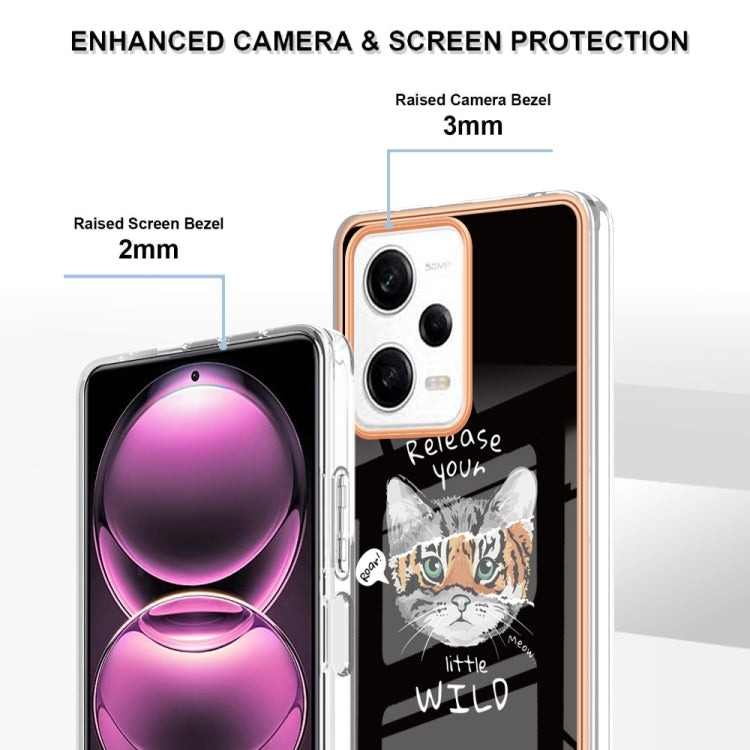 For Xiaomi Redmi Note 12 Pro 5G Global Electroplating Marble Dual-side IMD Phone Case(Natural Growth) by buy2fix