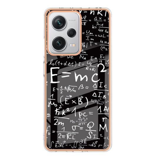 For Xiaomi Redmi Note 12 Pro+ Global Electroplating Marble Dual-side IMD Phone Case(Equation) by buy2fix