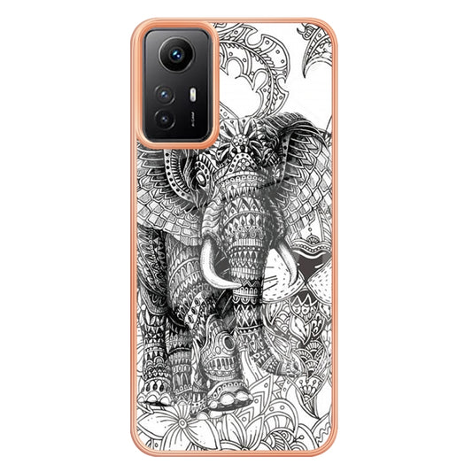 Xiaomi Redmi Note 12S 4G Electroplating Marble Dual-side IMD Phone Case(Totem Elephant) by buy2fix