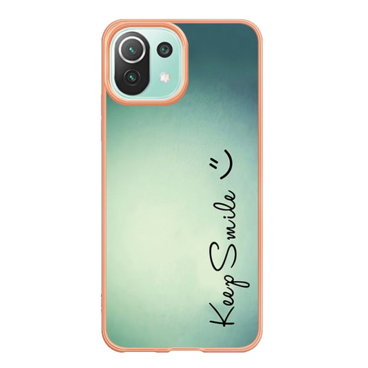 For Xiaomi 11 Lite Electroplating Marble Dual-side IMD Phone Case(Smile) by buy2fix