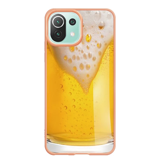 For Xiaomi 11 Lite Electroplating Marble Dual-side IMD Phone Case(Draft Beer) by buy2fix