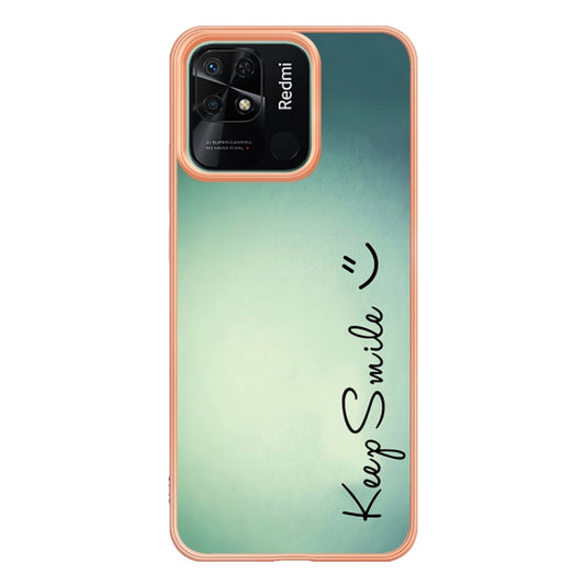 For Xiaomi Redmi 10C Electroplating Marble Dual-side IMD Phone Case(Smile) by buy2fix