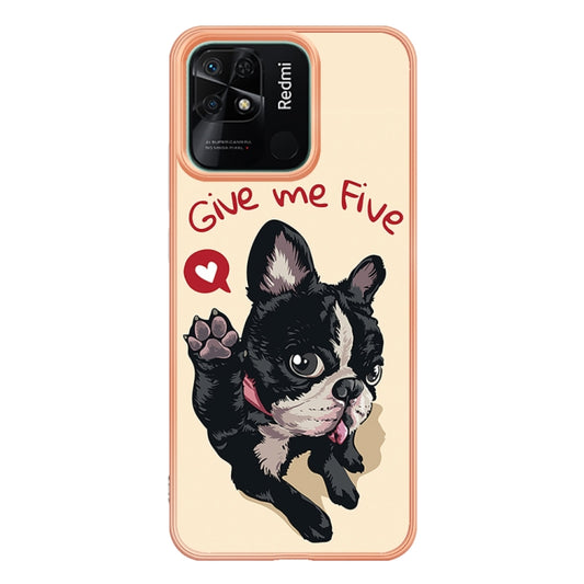 For Xiaomi Redmi 10C Electroplating Marble Dual-side IMD Phone Case(Lucky Dog) by buy2fix