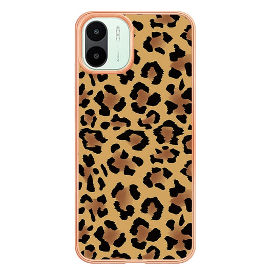 For Xiaomi Redmi A1 Electroplating Marble Dual-side IMD Phone Case(Leopard Print) by buy2fix