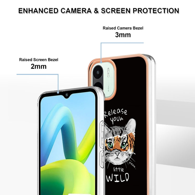 For Xiaomi Redmi A1 Electroplating Marble Dual-side IMD Phone Case(Natural Growth) by buy2fix
