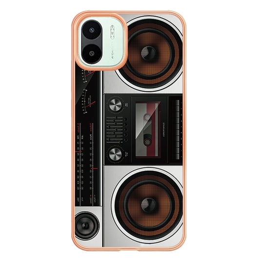 For Xiaomi Redmi A1 Electroplating Marble Dual-side IMD Phone Case(Retro Radio) by buy2fix