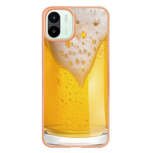 For Xiaomi Redmi A1 Electroplating Marble Dual-side IMD Phone Case(Draft Beer) by buy2fix