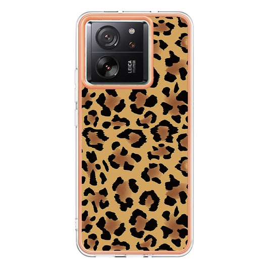 For Xiaomi 13T/13T Pro Electroplating Marble Dual-side IMD Phone Case(Leopard Print) by buy2fix