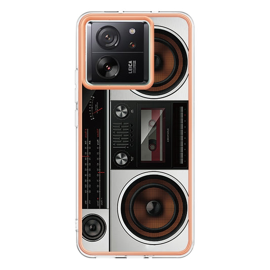 For Xiaomi 13T/13T Pro Electroplating Marble Dual-side IMD Phone Case(Retro Radio) by buy2fix