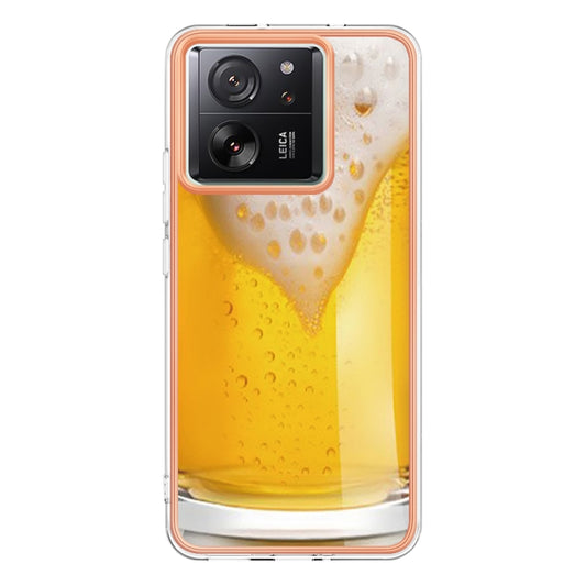 For Xiaomi 13T/13T Pro Electroplating Marble Dual-side IMD Phone Case(Draft Beer) by buy2fix