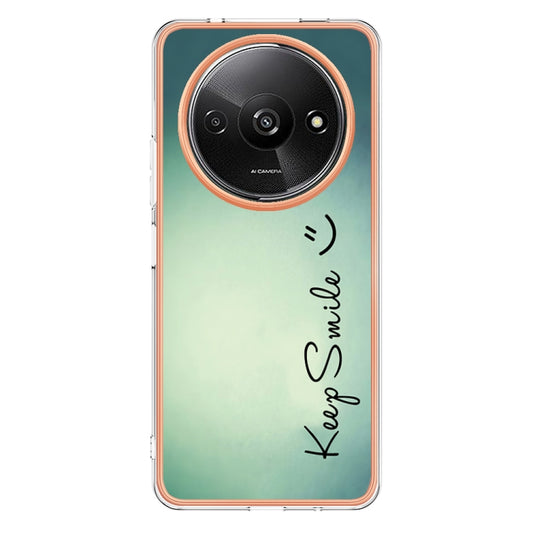 For Xiaomi Redmi A3 Electroplating Marble Dual-side IMD Phone Case(Smile) by buy2fix