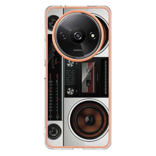 For Xiaomi Redmi A3 Electroplating Marble Dual-side IMD Phone Case(Retro Radio) by buy2fix