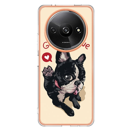 For Xiaomi Redmi A3 Electroplating Marble Dual-side IMD Phone Case(Lucky Dog) by buy2fix