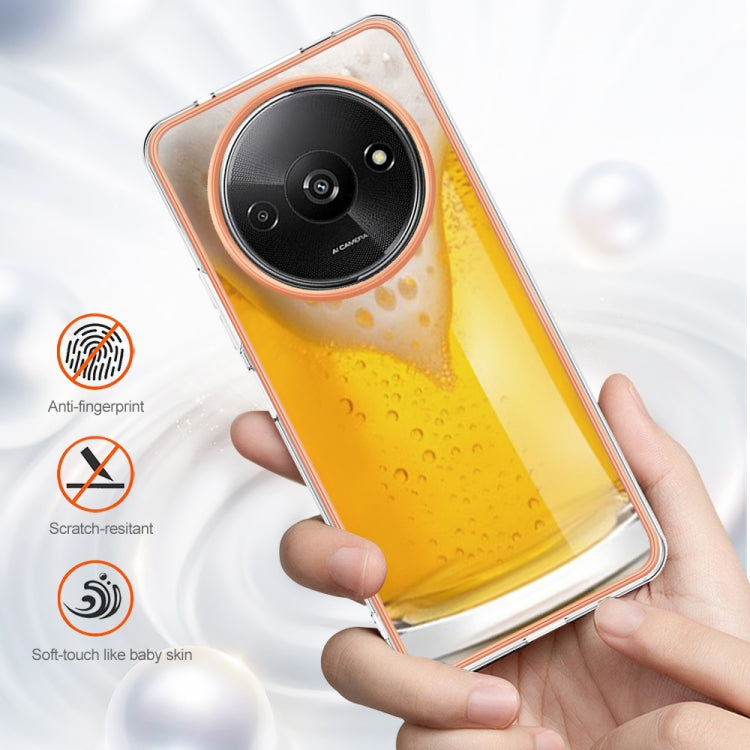 For Xiaomi Redmi A3 Electroplating Marble Dual-side IMD Phone Case(Draft Beer) by buy2fix