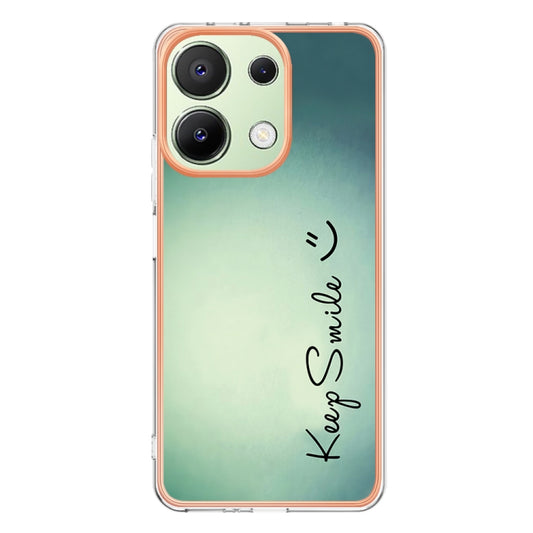 For Xiaomi Redmi Note 13 4G Global Electroplating Marble Dual-side IMD Phone Case(Smile) by buy2fix