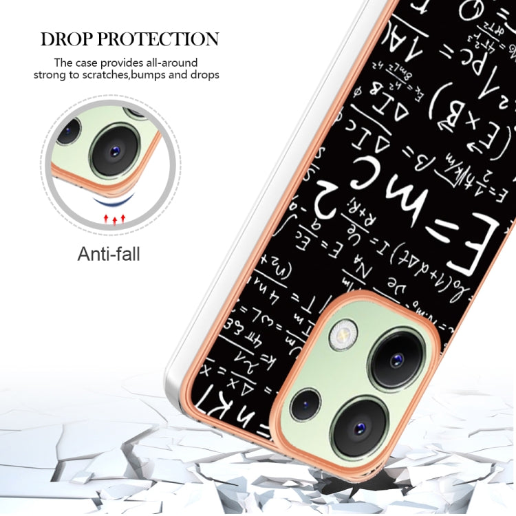For Xiaomi Redmi Note 13 4G Global Electroplating Marble Dual-side IMD Phone Case(Equation) - Xiaomi Cases by buy2fix | Online Shopping UK | buy2fix