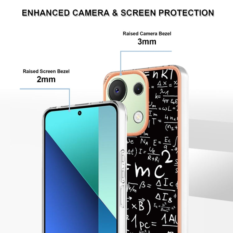 For Xiaomi Redmi Note 13 4G Global Electroplating Marble Dual-side IMD Phone Case(Equation) - Xiaomi Cases by buy2fix | Online Shopping UK | buy2fix