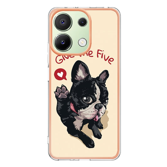 For Xiaomi Redmi Note 13 4G Global Electroplating Marble Dual-side IMD Phone Case(Lucky Dog) by buy2fix
