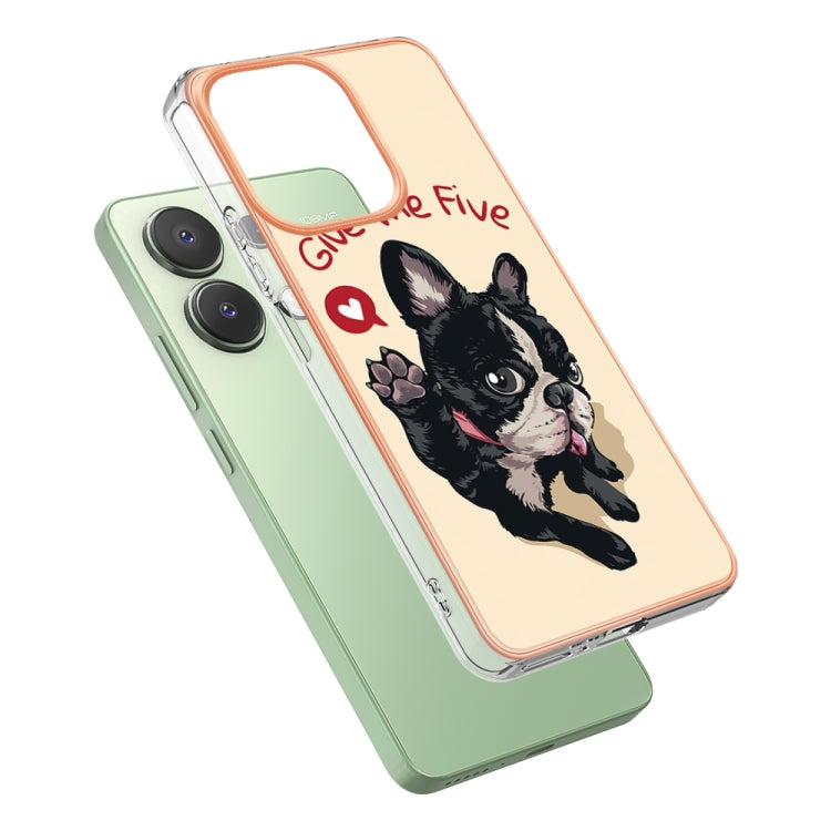 For Xiaomi Redmi Note 13 4G Global Electroplating Marble Dual-side IMD Phone Case(Lucky Dog) - Xiaomi Cases by buy2fix | Online Shopping UK | buy2fix