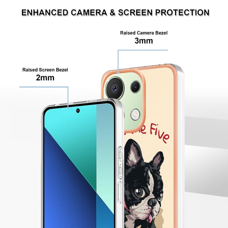 For Xiaomi Redmi Note 13 4G Global Electroplating Marble Dual-side IMD Phone Case(Lucky Dog) - Xiaomi Cases by buy2fix | Online Shopping UK | buy2fix