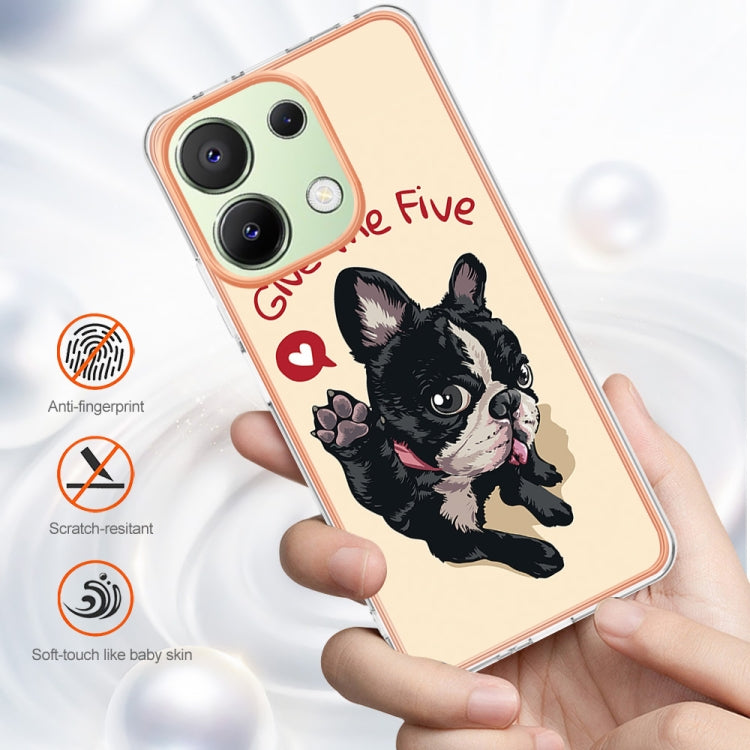 For Xiaomi Redmi Note 13 4G Global Electroplating Marble Dual-side IMD Phone Case(Lucky Dog) - Xiaomi Cases by buy2fix | Online Shopping UK | buy2fix