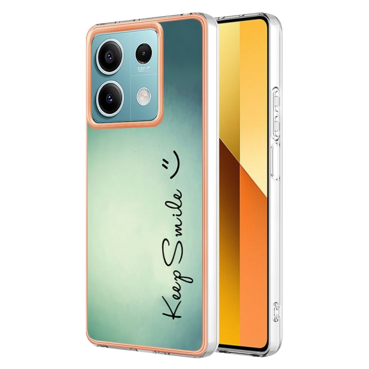 For Xiaomi Redmi Note 13 5G Electroplating Marble Dual-side IMD Phone Case(Smile) - Xiaomi Cases by buy2fix | Online Shopping UK | buy2fix