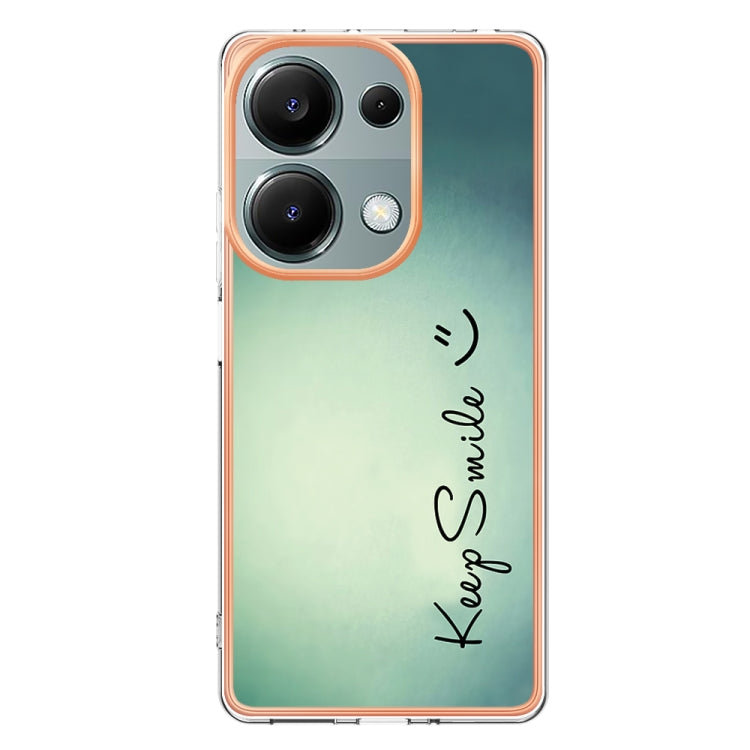 For Xiaomi Redmi Note 13 Pro 4G/Poco M6 Pro 4G Electroplating Marble Dual-side IMD Phone Case(Smile) - Xiaomi Cases by buy2fix | Online Shopping UK | buy2fix
