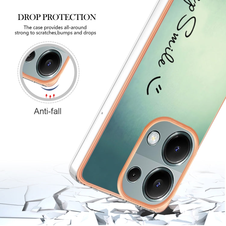 For Xiaomi Redmi Note 13 Pro 4G/Poco M6 Pro 4G Electroplating Marble Dual-side IMD Phone Case(Smile) - Xiaomi Cases by buy2fix | Online Shopping UK | buy2fix